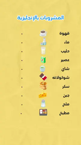 المشروبات بالإنجليزية | تابع الحساب سيفيدك كثيرا . . . . . تعلم الانجليزية بسهولة #اللغةالانكليزية #تعلم #تعلم_الانجليزية #تعلم_الانجليزي #انجليزي #انجليزية #انجليزيه #اللغة_الانجليزية 