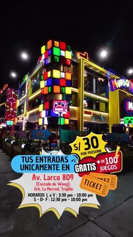 🌟 En Mundo Mágico, todos son bienvenidos a jugar 🌟 ¡No vengas solo a acompañar a tu hijo, ven a jugar con él! 🤹‍♂️🎈 En Mundo Mágico, no solo los niños se divierten, ¡también los papás, mamás, abuelos y abuelas! 🎠✨ Ven y saca al niño que llevas dentro. Interactúa con tus pequeños y crea recuerdos inolvidables juntos. Nuestra misión es que todos, sin importar la edad, disfruten y compartan momentos mágicos. 🎠 Tres pisos llenos de magia para hacer a los niños trujillanos y sus familias súper felices, de 1 a 100 años, juegos para todas las edades, Dulcería, Crepería, variedad de Combos, Pollo Broaster, Choripán, Hot Dog, Bebidas, Snacks, Zona de Regalos y mucho más.  Disfruta de 3 horas de pura diversión por un pago único de S/30 por persona, todos pagan niños y adultos, recibe más de 100 jugos gratis. ¡No te pierdas esta increíble oportunidad! 🎊🥤 De Lunes a Viernes  de 3:30 a 10:00 pm Sábados, Domingos y Feriados 12:30 a 10:00 pm Adquiere tu entrada únicamente en Av. Larco 809 (Costado de Wong), Urb. La Merced, Trujillo 🎂 ¿Quieres celebrar el cumpleaños de tu hijo en Mundo Mágico?  Haz clic en el siguiente enlace: https://wa.link/zdsuzg o escríbenos al WhatsApp 📱 978645278. ¡Estamos ansiosos por recibirte y compartir momentos inolvidables con toda tu familia! 🌟 #MundoMagicoTrujillo #DiversiónEnFamilia #JuegosParaTodos #Trujillo #MomentosInolvidables #familiaunida 