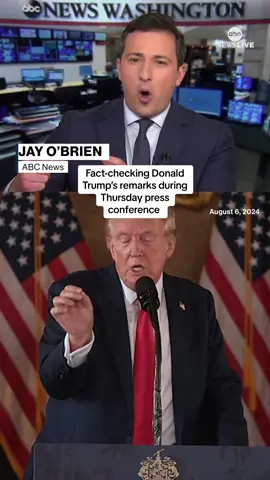 ABC News' Jay O’Brien fact-checks Trump’s press conference, saying that despite Trump’s claims otherwise, “there is nothing unconstitutional about [Biden dropping out].” #news #trump #kamalaharris #facts 
