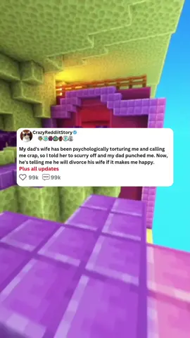 My dad's wife has been psychologically torturing me and calling me crap, so I told her to scurry off and my dad punched me. Now, he's telling me he will divorce his wife if it makes me happy. Plus all updates #reddit_tiktok #redditstories  #redditstorytime #redditstorytime  #reddit #redditreadings 
