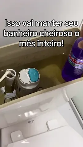Isso vai manter seu banheiro cheiroso o mês inteiro!#banheiro #cheiroso #vasosanitário #limpeza #detergente #amaciante #foryou #fy #fyp #viral 