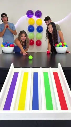 Color match balloon pop race!! 🎈Big comeback win by Blake & Kailii! 😲 #family #game #competition 