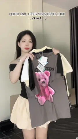 Áo mặc nhóm là cưng xỉuu lun 🎀  #aothun #cute #basic #fypシ 