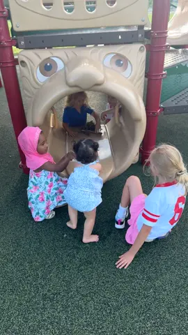 Loved to see my baby girl play with kids at the park, and the random girl just wanting to play with her. The boy- “dont come innn “.   Girl- “yes come in shes little”😭❤️❤️#fypシ゚viral #babiesoftiktok 