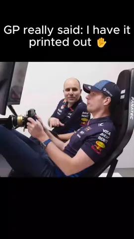 GP Has It Printed Out 🤣 #funny #fyp #foryoupage #foryourpage #maxverstappen #max #verstappen #sim #simulation #simulator #redbull #redbullracing #redbullf1 #f1 #f1memes #f1tiktok #formula1 #fornulaone #mv33 #gplambiase #gp 