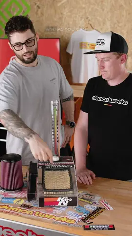 Upgrading Your Car's Air Filter for More Power.  We discuss how upgrading the air filter in a performance car can improve airflow and increase engine power. We demonstrate the difference between a standard air filter and a high-performance K&N air filter using a simple ping pong ball test, showing how the upgraded filter allows for significantly more airflow. We explain that more airflow means the engine can 'breathe' better, leading to increased power output when combined with the right fuel and ignition. The video emphasizes the importance of maximizing airflow for optimal engine performance. @Demon Tweeks  #CarModifications #AirFilter #Airflow #PerformanceCar #EnginePower 