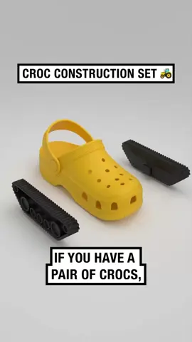 Everyone needs this set!! 🤣 🚧 🎥: solefullydesigns #unilad #construction #excavator #crocs #crocsgang #yellow #fyp #viral