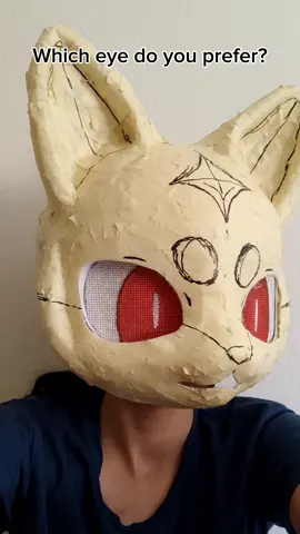 Number 1 is the follow me eyes and Number 2 one is normal ✨⭐ . . . #wip #fursuitmaking #furry #furrytiktok #kemono #fursuit 