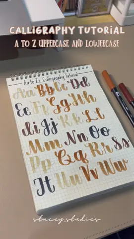 ✧･ﾟuppercase and lowecase alphabet calligraphy tutorial ･ﾟ✧ #staceystudies #calligraphy #tutorial #studytok #aesthetic 