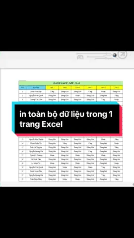 Cách in toàn bộ dữ liệu trong 1 trang Excel #sachtinhoc #LearnOnTikTok #tinhocvanphong #excel 