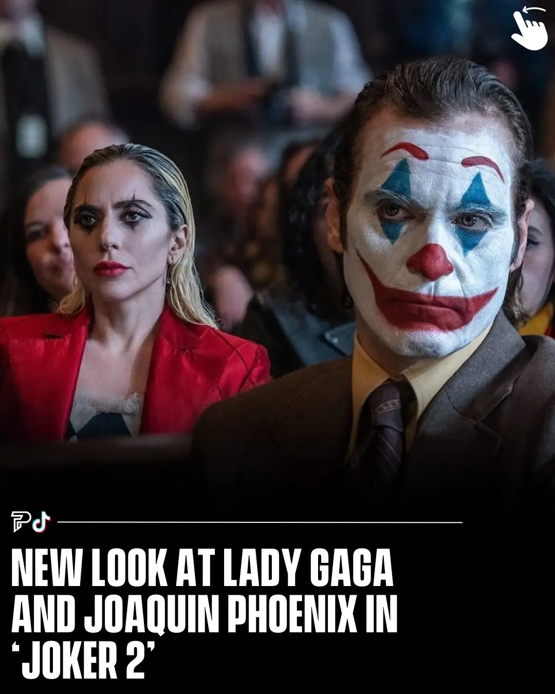 Swipe ⬅️ to see a new look at Lady Gaga and Joaquin Phoenix in ‘Joker 2’ set to release October of this year. 🍿🎬 #RoadTo15Million #Pubity 