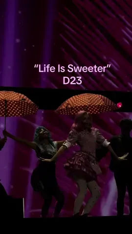 The cast of #Descendants performing Life Is Sweeter at the #D23  @joshuarobertcolley @Kylie Cantrall  @dararenee @Peder Lindell @RubyRoseTurner @Disney Descendants 