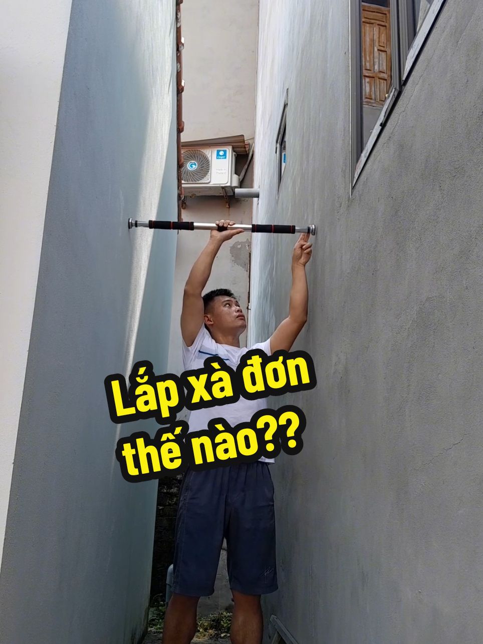 Hướng dẫn lắp xà đơn gắn tường 👉 #xuhuong #tiktokviral #giamcan #gym #thehinh #xadongantuong 