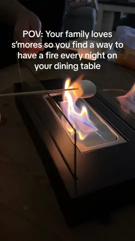 Now we can enjoy s’mores year round. Love this table top fire. #ashtested #tiktokshopbacktoschool #momlife #millennialmom #smores #sahmlife #momsontiktok #familythings 