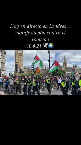 Hoy en directo en Londres ..manifestación contra el racismo en Reino Unido 10.8.2024 #londres #manifestacion #contraracismo #paz #amor #reportera #pt #parati 