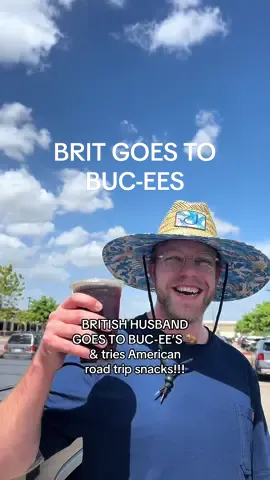 I wish I had recorded the first time he went to Buc-ees 😅🦫🇺🇸🇬🇧 #buccees #british #husband #american 