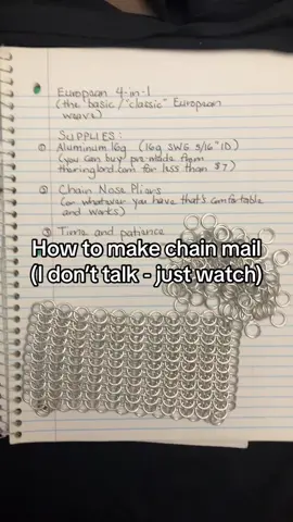 Requested: how to make basic chain mail - a silent tutorial (European 4 in 1 sheet). Sometimes I need less chatter and a clearer video of someone just Doing the Thing. Yes, you can wind your own links, but that is an entire process. If you’re just getting started, store-bought is fine! #chainmailtutorial #chainmail #craftingtutorials 