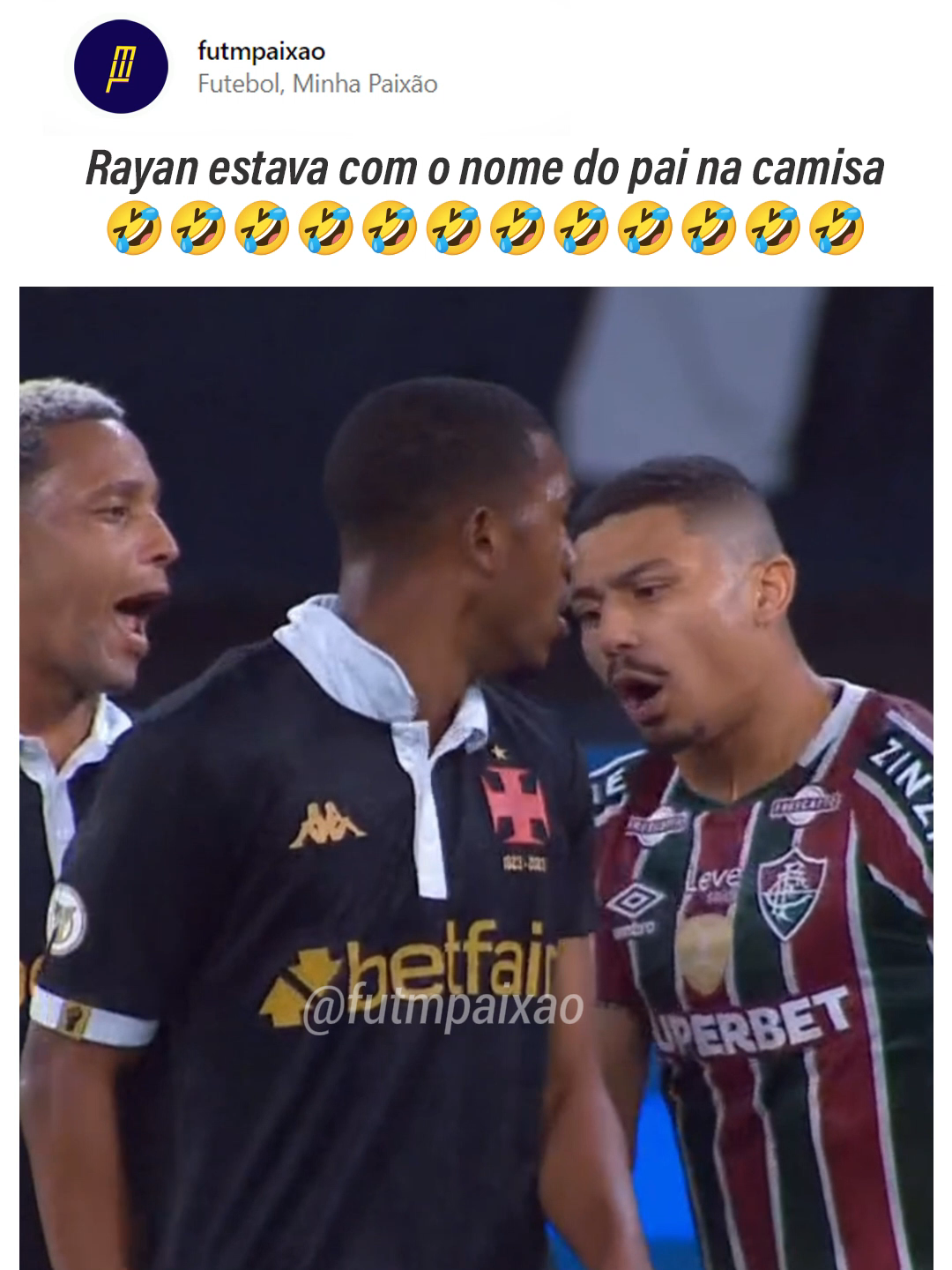 André chamando Rayan de Valkmar #fluminense #vascodagama