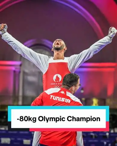 Firas Katoussi captures his first Olympic gold for Tunisia in the -80kg category! 🥇🇹🇳 #WorldTaekwondo #Taekwondo #Paris2024 