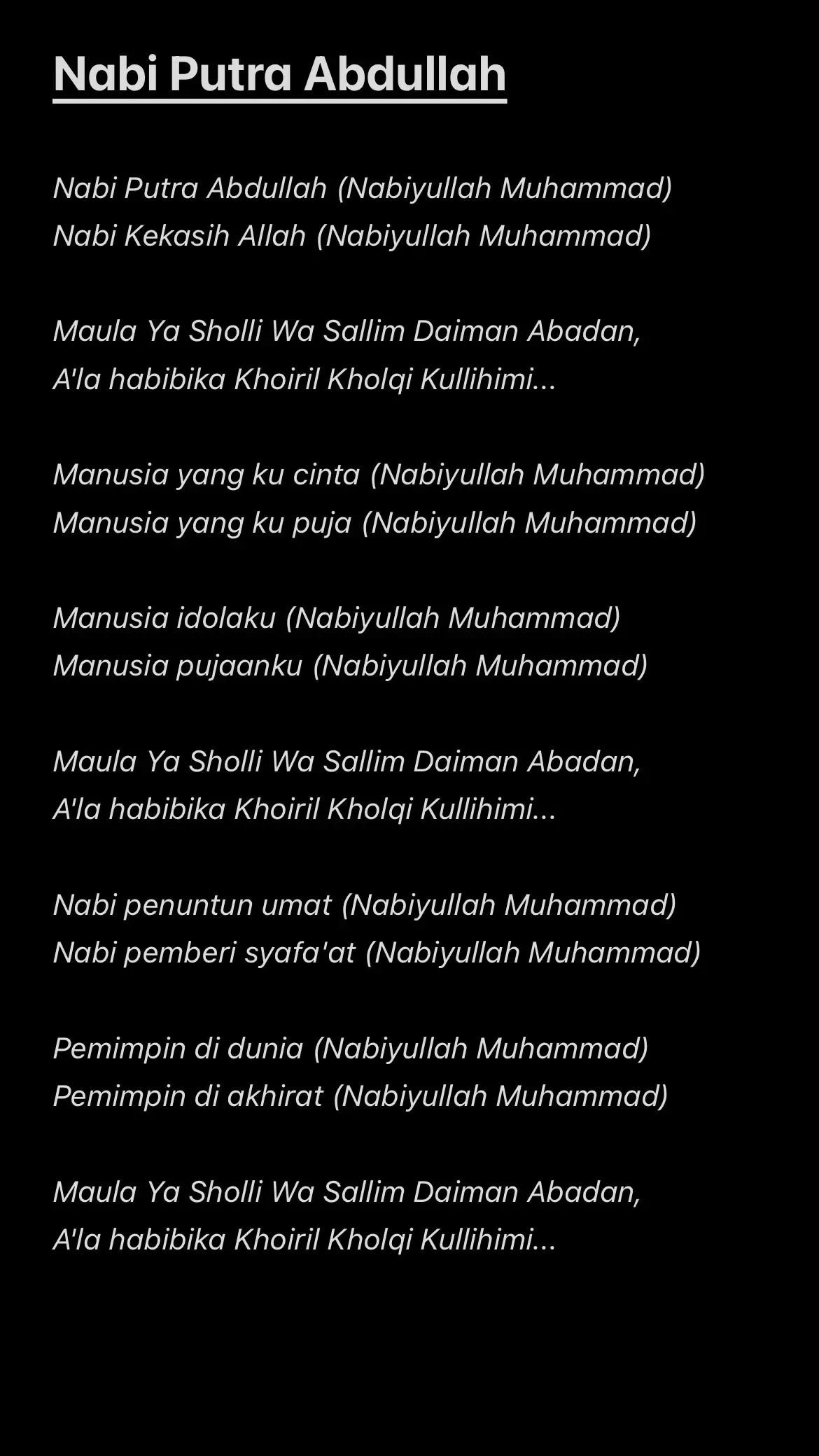 Nabi Putra Abdullah ✨ #solawat #selawat #nabiputraabdullah #fyp 