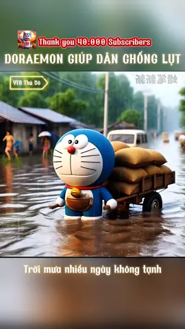 Mon đắp đê chống lụt giúp dân #trending #cartoon #anime #ai #doremon 