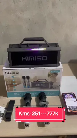 Loa Karaoke Kimiso KMS 251 Mini, Loa Bluetooth Bản Cao Cấp Kèm 2 Micro Không Dây, Bass cực căng - Công suất lớn