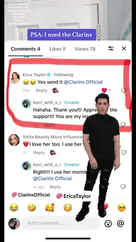 When your skincare prayers are answered by the beauty guru themselves! 😱🙌 @Clarins Official you heard @Erica Taylor! Let’s make this eye serum magic happen! ✨ #InfluencerApproved #SkincareDreams #ClarinsHookMeUp #SkincareAddict #ClarinsLove #SerumSimp #clarinsdoubleserum #skincarejourney #ericataylor  @kerri_with_a_i  @kerri_with_a_i 