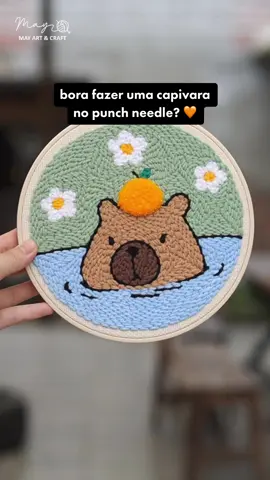 capivara no punch needle / bordado russo 🧡 ib: @Khéo tay cùng Tiệm May  #punchneedle #bordadorusso #pontorusso #costurar #costurando #costura #bordar #bordado #bordando #capivara 