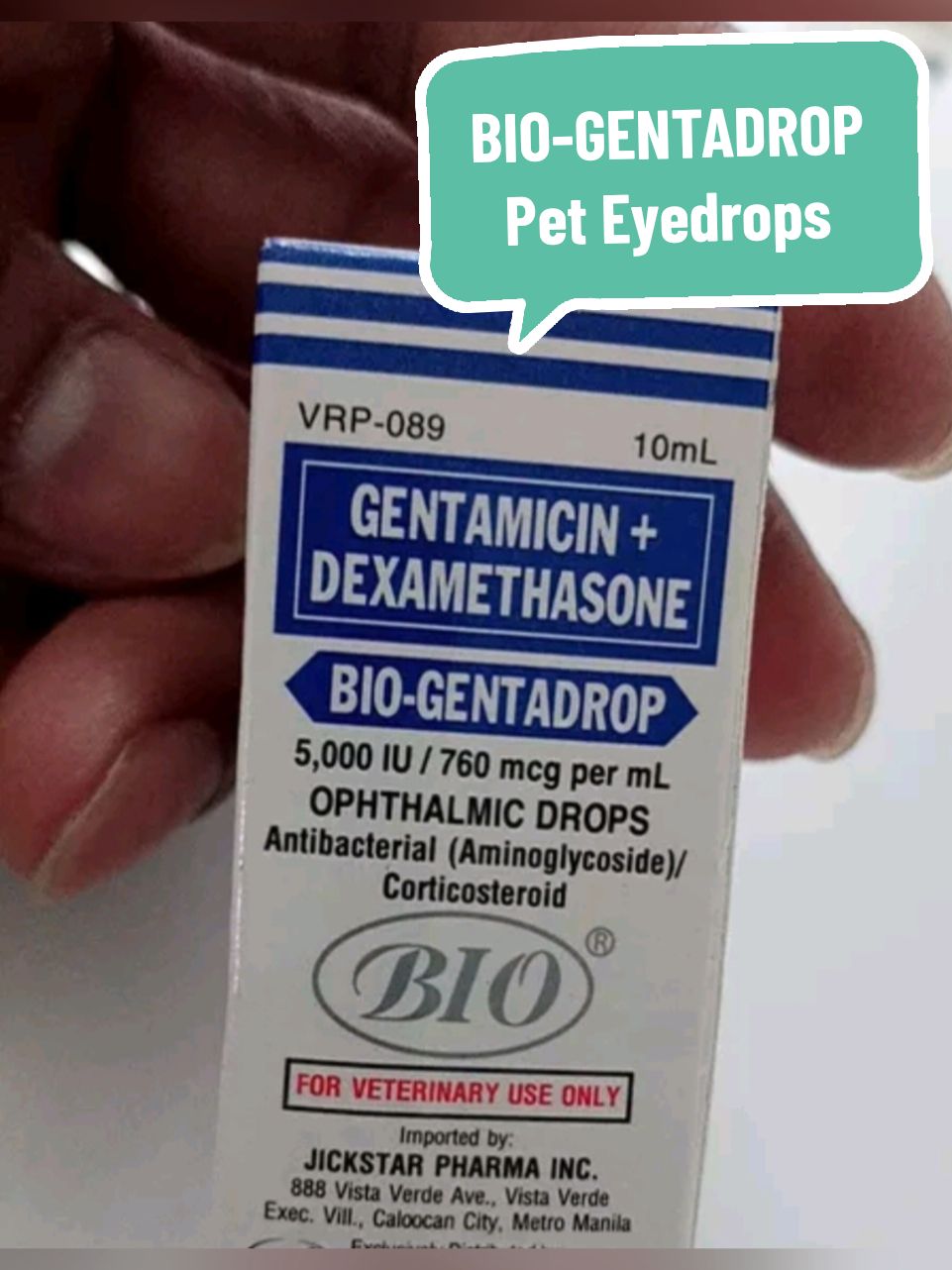 BIO-GENTRADROP For Pets-Antibacterial is 💯  Effective for Eye treatment infections for pets Dogs,cats goats,sheep.  👉 Gamot sa pag mumuta, panlalabo ,pamumula,pamamaga  👉For Pets only.  Formulation:  👉 1 - 2 drops for Small animals 👉 4 - 5 drops for Large animals 👉 Apply in the conjunctive sac, 4-5 times per day not exceeding 10 days.  ✔️💯 EFFECTIVE based on my experienced on my own dogs.  ✔️HIGHLY Recommended because it really cures the eye even if its severe case.  #petcare#petgroom#eyedrops#biogetadrops#petsupplies#eyecare#cat #cats #petstreatment #petslove #petcaretips 