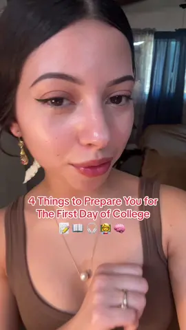 4 Things to Prepare you for the First Day of College 📓📝💌🧠🎧!!!! #fyp #foryou #collegetips #backtoschool #firstgeneration #collegehacks #viral 