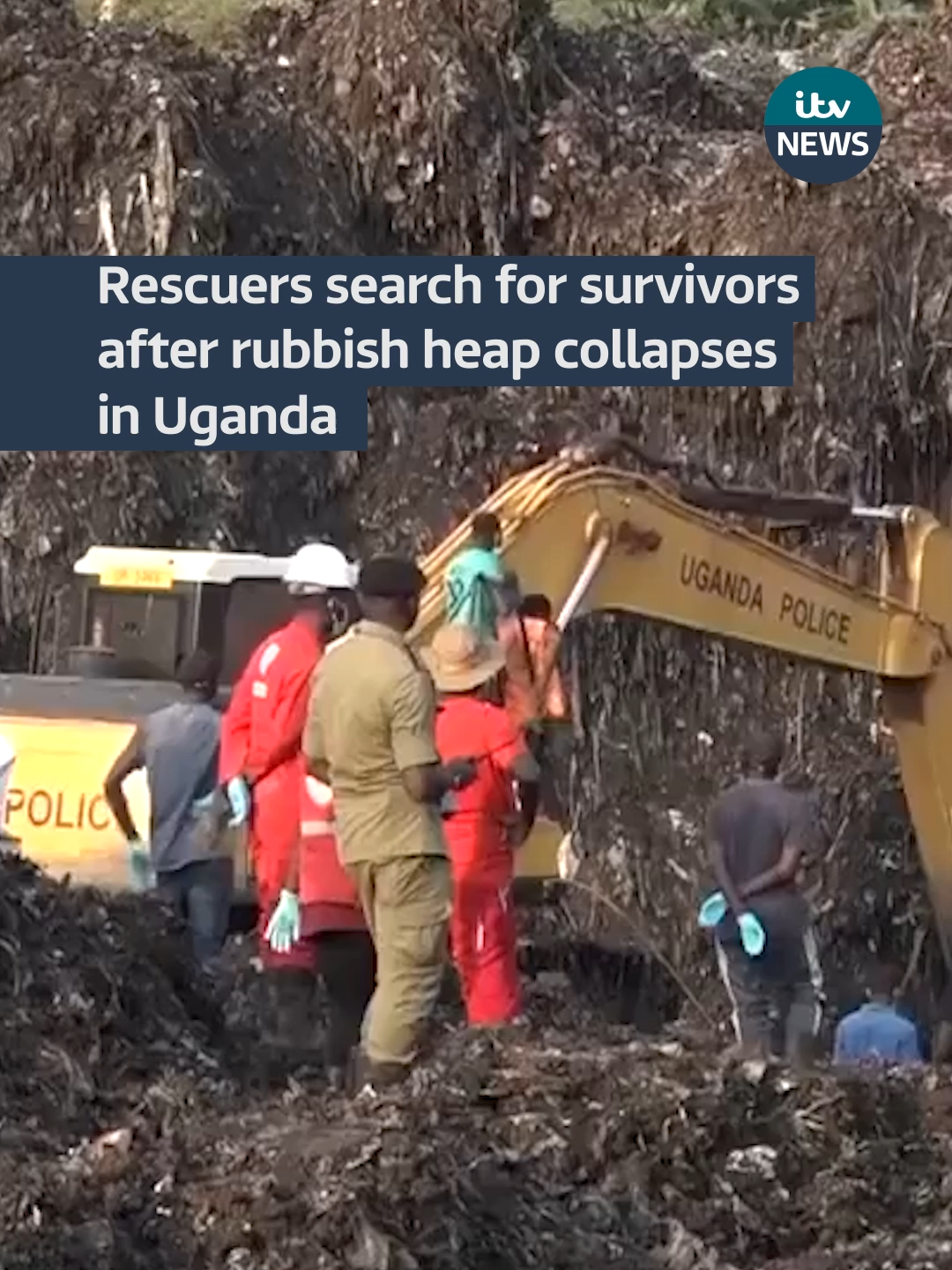Dozens of people have been killed after a landfill collapsed in Kiteezi, as the hunt for survivors continues #itvnews #uganda