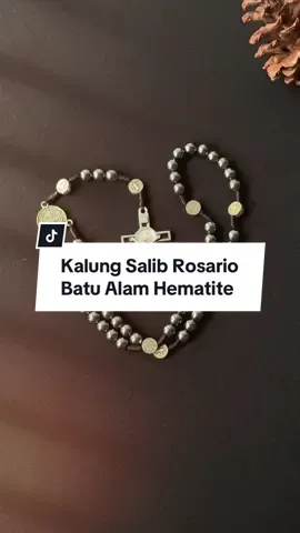Dapatkan Kalung Rosario Medali Santo Benediktus Batu Hematite ini dikeranjang kuning, lagi ada promo 8.8 Merdeka Sale Sekarang! #kalungrosario #kalungsalib #gbu #salib #rosario #santobenediktus #aksesorisrohani #kristenkatolik 