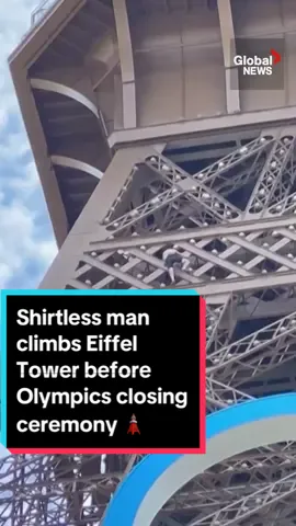 A man was spotted scaling the iconic Eiffel Tower, leading to the evacuation of the surrounding area just hours before the much-anticipated Olympics closing ceremony.  #Paris2024