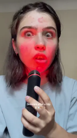 What happens to my skin during trips🗣️🗣️👻? I thought that was a mask for 20 minutes…. #kbeauty #koreanskincare #grwm #acne #medicube 