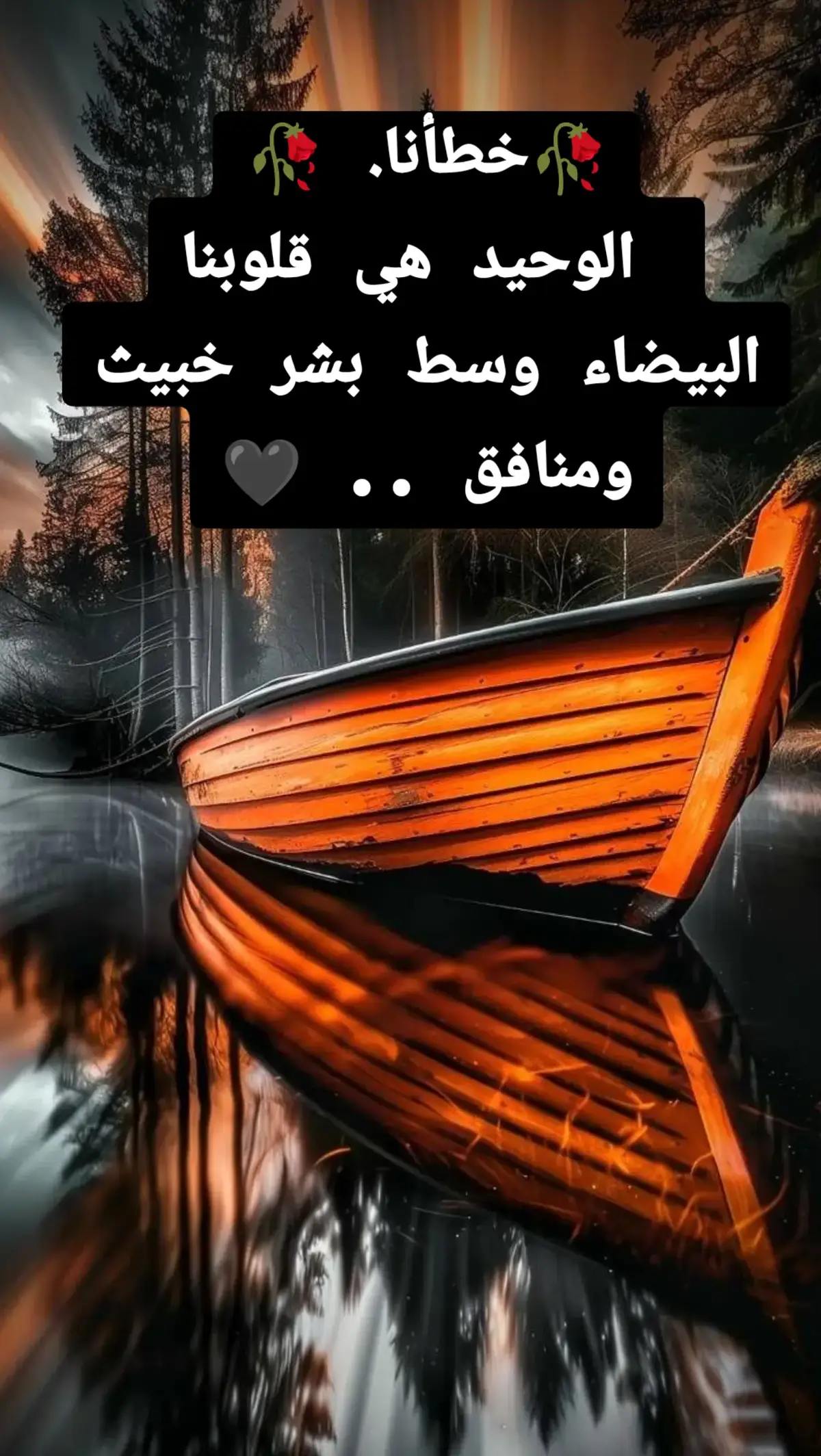 🥀خطأنا. 🥀  الوحيد هي قلوبنا البيضاء وسط بشر خبيث ومنافق .. 🖤