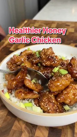 One of the best things I’ve ever made recipe below👇🏽…  Healthier Crispy Honey Garlic Chicken 😭  For more tasty recipes just like this check out  my digital cookbooks in my b!0 😉  Macros per serving rice not included (x3 servings): approx 664 calories |45g P | 54g C | 32g F Marinade 1.5 lbs Boneless skinless chicken cubes with: Salt, to taste 1/2 tsp white pepper 1 egg white 🥚 1 tbsp soy sauce  1 tbsp corn starch 1 tbsp water For the flour dredge: 1 cup of Plain flour 🌾 1 cup Corn starch 🌽 1 tsp onion powder 🧅 1 tsp garlic powder 🧄 1/4 tsp chili powder 🌶️ 1/4 tsp white pepper  Avocado oil spray 🥑🫒 Cooking instructions: Air fry at 385°F FOR 7-8 mins then flip spray with a little more avocado oil and turn heat up to 400°F for another 7-8 mins. For the sauce: 2 tbsp Butter 🧈 5-7 cloves of Garlic minced 🧄 1/2 cup Soy sauce 🍶 1/4 cup Honey 🍯 2 tbsp brown sugar 🍬 1/4 cup water + 1 tsp cornstarch (slurry) Sesame and green onions, to garnish 🌿 . . . . #icekarim #healthyrecipes #EasyRecipes #mealprep #quickrecipes