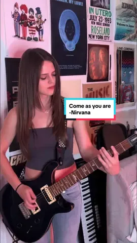Come as you are #fyp #fy #music #musician #guitar #electricguitar #nirvana #popularsongs #nevermind #prs #womeninmusic #guitargirl #foryou #goviral #viral #trending #solo #greenscreen @Garage Clothing @True Religion @gorjana @PRS Guitars 