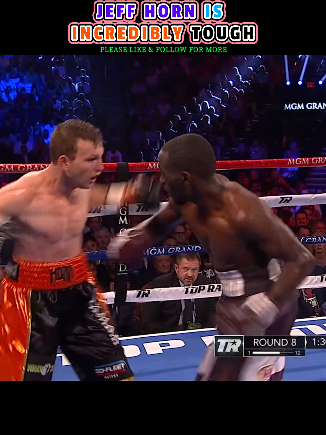 Crawford vs. Jeff Horn | Highlights  Terence Crawford dominated Jeff Horn on Saturday night at the MGM Grand Arena in Las Vegas, securing a ninth-round TKO victory to claim the WBO welterweight title. This win marked Crawford's third title across different weight classes. Crawford was measured and cautious during the first 2.5 rounds, taking time to gauge Horn's unorthodox timing. By the middle of the third round, Crawford began unleashing powerful punches, repeatedly landing damaging shots to Horn's body. Throughout the middle rounds, Crawford gradually wore Horn down. As the fight progressed, Crawford's head and body shots landed with increasing frequency. By the eighth round, it was clear that Horn's defeat was imminent. Crawford almost finished Horn at the end of the eighth with a sharp left hand. In the ninth round, Crawford scored a knockdown and concluded the fight shortly after Horn managed to get back on his feet. #combatsports #boxingfight #fighting #boxingmatch #boxing #highlight #FightScene #sports #boxingvideos #combat #FightFans #boxingfans #actionsports