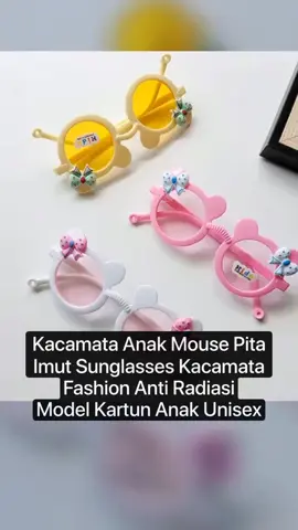 Kacamata Anak Mouse Pita Imut Sunglasses Kacamata Fashion Anti Radiasi Model Kartun Anak Unisex 
