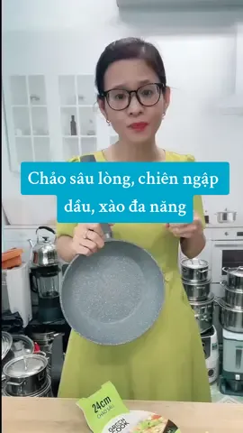 Chảo sâu lòng chống dính, chảo xào, chiên ngập dầu, không kén bếp #chaosaulong #chaoxao #chaoceramic #chaochongdinh #chaovanda #greencook #giadungphuclong #nhabep #midmonth 