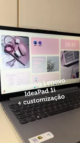 Notebook Lenovo IdeaPad 1i  82VX0001BR + customização💗🌸🎀 #lenovo #notebook #asmr  #nutri #estudante #faculdade #telanotebook #laptop #aesthetic