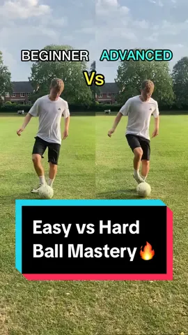 Beginner vs Advanced Ball Mastery🔥 #footballtraining #soccertraining #footballdrills #soccerdrills #ballmastery #ballcontrol #individualtraining 