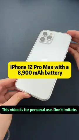 iPhone 12 Pro Max Upgrade to 8,900 mAh: Ultimate Battery Mod! Description: Ever thought about supercharging your iPhone 12 Pro Max with a massive 8,900 mAh battery? Dive into our latest TikTok video where we transform an iPhone from a regular device to a long-lasting powerhouse. Say goodbye to frequent charging and hello to a device that can last days on a single charge! Watch as we take you through the entire modification process, from dismantling the original setup to installing a gigantic dual battery system. Witness the dramatic increase in thickness and weight, which is still less than carrying a separate power bank. We also test the phone's endurance with maximum screen brightness and volume, consuming only 2% battery in an hour of video playback - proving that size does matter when it comes to battery life! This mod not only boosts the phone's stamina but also retains all functionalities including fast and wireless charging, plus face ID. Perfect for those who need their phone on the go without the hassle of constant recharges. Ready to see how we do it? Watch now and decide if this ultimate battery mod meets your power needs! Hashtags: #iPhone12ProMax #BatteryUpgrade #TechHack #SmartphoneMod #LongBatteryLife #TikTokTech #GadgetMod #DIYTech #PowerUser #TechTransformation 