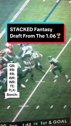 STACKED Fantasy Draft From The 1.06🏆#nfl #fantasyfootball #fantasyfootballdraft #fyp 