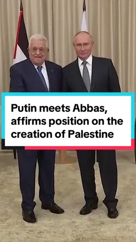Russian President Vladimir #Putin met Mahmoud #Abbas, the president of the Palestinian Authority, and affirmed #Russia's position on the war on Gaza. #news