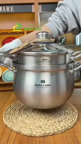 Nồi Hấp 2 Tầng Monice - Đáy Từ 3 Lớp Dẫn Nhiệt Tốt - Dung Tích 8 Lít #noihaphaitang #noiinox304 