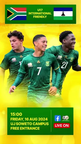 Our boys will host Lesotho in two international friendly matches  #comeshowyourlove ❤️ and watch quality 👌 football ⚽️this Friday at UJ Soweto Campus  U17🇿🇦vs 🇱🇸U17