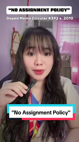 Nasusunod ba ang NO ASSIGNMENT POLICY sa school niyo? #maestra #school #publicschools #fyp #elementaryteacher #aichatbot #cici #ph #chatgpt #ai #characterai #generativeai #elementaryschool #privateschool #mommiesoftiktok #momoftiktok #highschool #juniorhighschool #noassignments #noassignmentpolicy #deped #depedteacher #trending #viral #g6 #g7 #g5 #shs #seniorhighschool #college #longervideos #teacher #teachersoftiktok #school #student #students #kidsontiktok #juniorhighschool #ncae #ncaeexam #assignment #g10 #friday #weekeend 