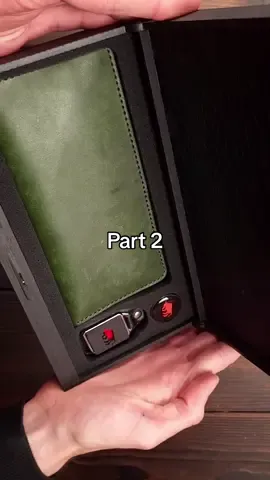 Handcrafted leather wallet in wooden puzzle box. #asmr #leathercraft 