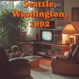 You are in a cozy living room in Seattle, 1992, with tube tvs, VCRs and Nintendo. #1992 #90skids #90s #90snostalgia #retroaesthetic #retro90s #nostalgiacore #backintime #seattletiktok #seattlewashington #cozyvibes #vcr 